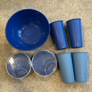 Assorted Plastic Cups & Bowls Set